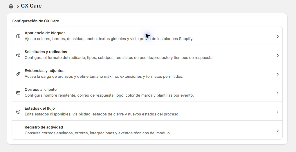 Customer Experience en Shopify: configuración de las herramientas del producto.